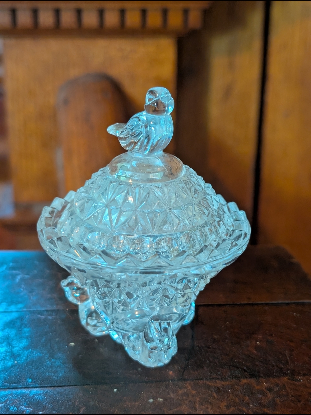 Vintage Bavarian Hofbauer Byrdes Collection 24% Lead Crystal Trinket Box perfect